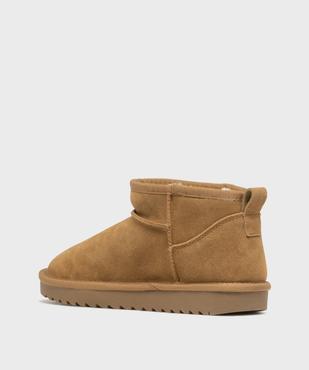Boots fourrées dessus cuir femme vue4 - SANS MARQUE - GEMO