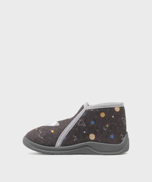 Chaussons en velours montants à zip imprimé fusée garçon vue3 - GEMO (ENFANT) - GEMO
