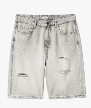 Bermuda en jean aspect usé coupe ample homme vue4 - GEMO (HOMME) - GEMO