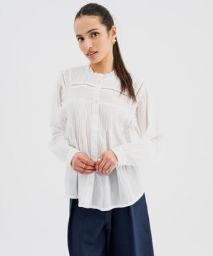 Blouse brodée à volants esprit bohème femme vue2 - GEMO(FEMME PAP) - GEMO