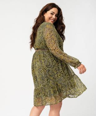 Robe manches longues en voile imprimé femme grande taille vue3 - GEMO (G TAILLE) - GEMO