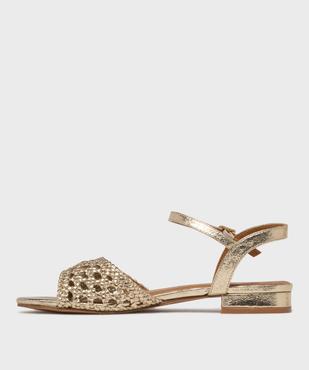 Sandales tressées en matière métallisée femme - Follow Me vue4 - FOLLOW ME - GEMO