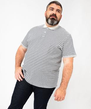 Polo à manches courtes rayé homme vue6 - GEMO (HOMME) - GEMO