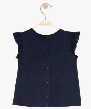 Tee-shirt bébé fille sans manches avec dentelle et liseré pailleté vue3 - GEMO 4G BEBE - GEMO