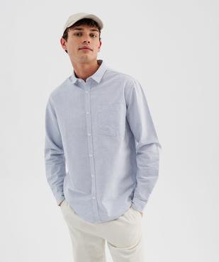 Chemise manches longues en chambray 100% coton homme vue1 - GEMO 4G HOMME - GEMO