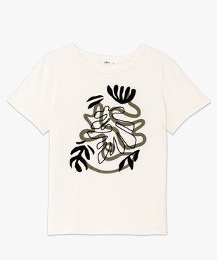 Tee-shirt manches courtes à grand motif en velours femme vue4 - GEMO(FEMME PAP) - GEMO