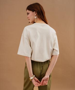 Tee-shirt manches courtes oversize en jersey épais femme vue3 - GEMO(FEMME PAP) - GEMO