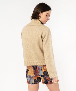 Pull en maille avec col montant femme vue3 - GEMO(FEMME PAP) - GEMO