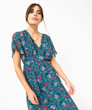 Robe longue taille empire en voile fleuri femme vue3 - GEMO(FEMME PAP) - GEMO