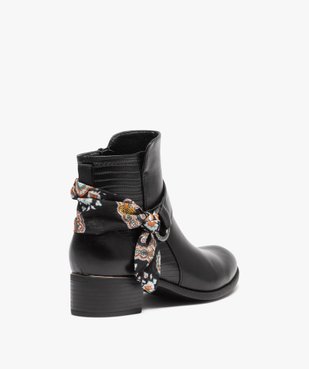 Boots femme unies à petit talon avec bride foulard vue4 - VALENTINA BALDA - GEMO