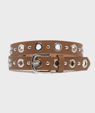 Ceinture avec oeillets et clous métalliques femme vue1 - GEMO (ACCESS) - GEMO