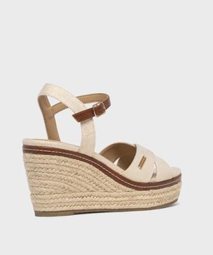 Sandales compensées en toile pailletée femme - LuluCastagnette vue4 - LULUCASTAGNETTE - GEMO