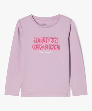 Tee-shirt à manches longues avec motifs girly fille vue1 - GEMO (ENFANT) - GEMO