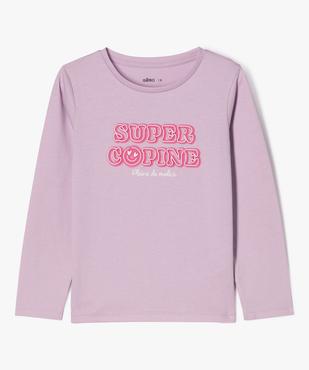 Tee-shirt à manches longues avec motifs girly fille vue1 - GEMO (ENFANT) - GEMO