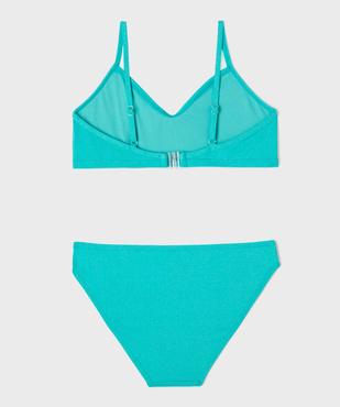 Maillot de bain 2 pièces aux reflets pailletés fille vue3 - GEMO (JUNIOR) - GEMO