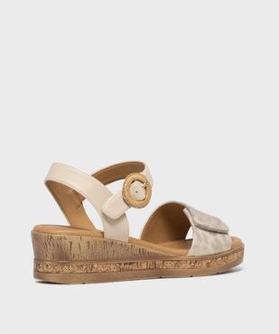 Sandales scintillantes à talon compensé femme - Emilia Rosa vue4 - EMILIA ROSA - GEMO