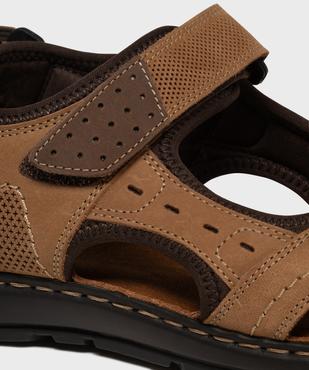 Sandales confort à scratch dessus cuir homme vue6 - G'FLEX - GEMO