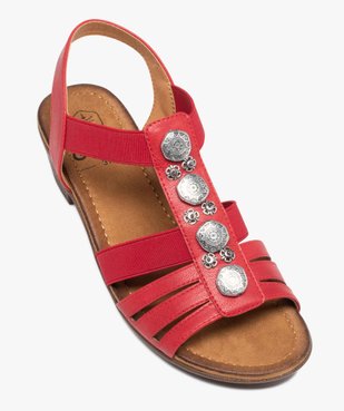 Sandales femme confort à talon et brides élastiquées vue5 - GEMO (CONFORT) - GEMO