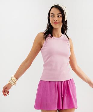 Débardeur en maille côtelée emmanchures américaines femme vue3 - GEMO 4G FEMME - GEMO