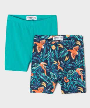 Leggings short court en coton stretch bébé fille (lot de 2) vue1 - GEMO 4G BEBE - GEMO