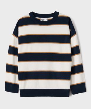 Pull rayé à col rond garçon vue1 - GEMO (ENFANT) - GEMO