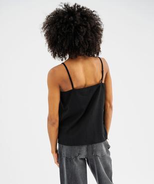 Débardeur à fines bretelles en maille texturée et dentelle femme vue3 - GEMO(FEMME PAP) - GEMO