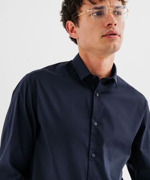 Chemise manches longues coupe droite en coton stretch homme vue2 - GEMO 4G HOMME - GEMO