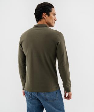 Polo à manches longues en maille fantaisie homme vue3 - GEMO 4G HOMME - GEMO