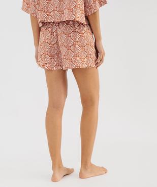 Short de pyjama imprimé en viscose femme vue3 - GEMO 4G FEMME - GEMO