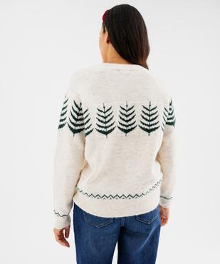 Pull de Noël col rond femme vue3 - GEMO(FEMME PAP) - GEMO