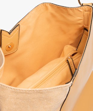 Sac femme bi-matières avec fleurs en relief vue3 - GEMO (ACCESS) - GEMO