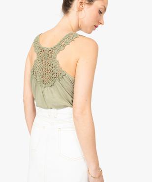 Débardeur femme à dos nageur en dentelle macramé vue3 - GEMO(FEMME PAP) - GEMO