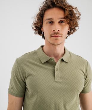Polo manches courtes en maille fantaisie homme vue2 - GEMO 4G HOMME - GEMO