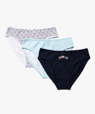 Culottes à motifs fleuris fille (lot de 3) vue1 - GEMO 4G FILLE - GEMO