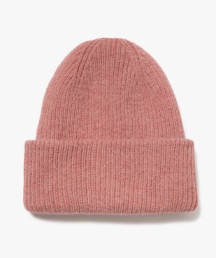 Bonnet en maille avec large revers femme vue1 - GEMO 4G FEMME - GEMO