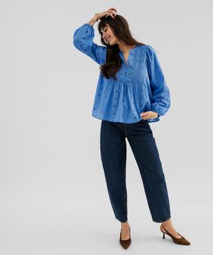 Blouse brodée à manches longues femme vue4 - GEMO(FEMME PAP) - GEMO