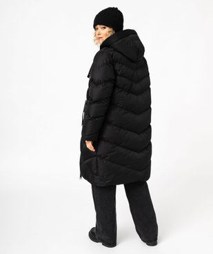 Doudoune longue à capuche femme vue3 - GEMO(FEMME PAP) - GEMO