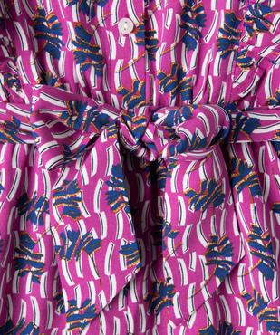 Combinaison pantalon à manches volantées en viscose imprimée fille vue2 - GEMO 4G FILLE - GEMO