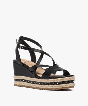 Sandales femme à talon compensé avec clous décoratifs vue2 - GEMO(URBAIN) - GEMO