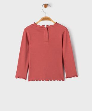 Tee-shirt manches longues à motif brodé et finitions froncées bébé fille vue3 - GEMO 4G BEBE - GEMO