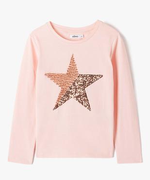 Tee-shirt fille à manches longues motif brillant vue2 - GEMO (ENFANT) - GEMO