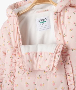 Combinaison pilote bébé fille avec double zip vue2 - GEMO(BB COUCHE) - GEMO