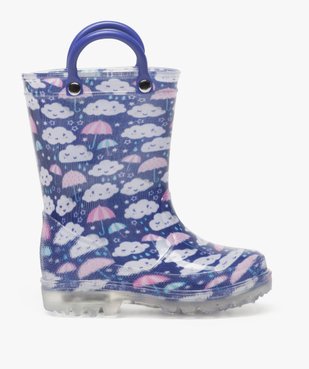 Bottes de pluie fille à anses et semelle lumineuse vue1 - GEMO(BEBE DEBT) - GEMO