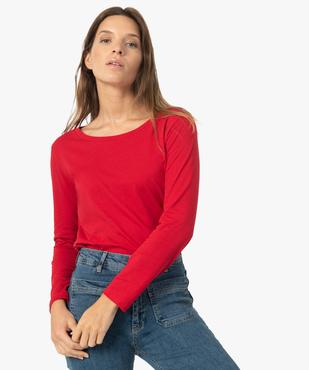 Tee-shirt femme à manches longues et large col rond vue1 - GEMO(FEMME PAP) - GEMO