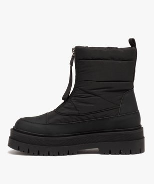 Boots en toile matelassée avec semelle plateforme femme vue3 - GEMO (CASUAL) - GEMO