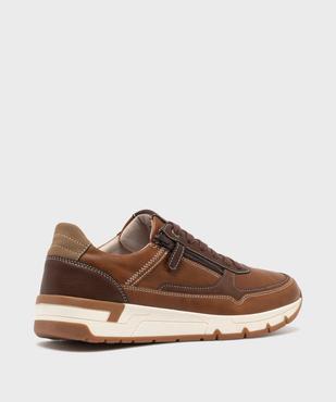 Baskets basse de ville à lacets et zip homme - Urban Steps vue4 - URBAN STEPS - GEMO