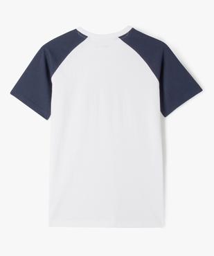 Tee-shirt à manches courtes bicolore avec message garçon vue3 - GEMO (JUNIOR) - GEMO
