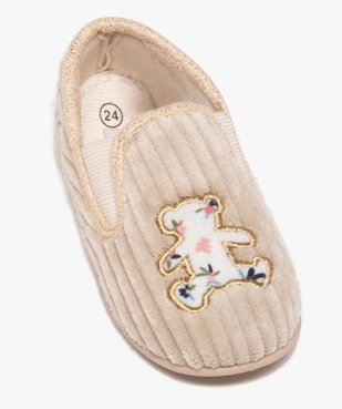 Chaussons en velours côtelé fille - LuluCastagnette vue5 - LULU CASTAGNETT - GEMO