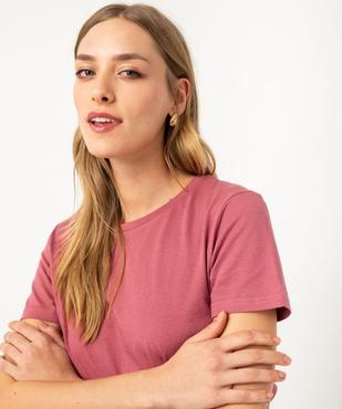 Tee-shirt à manches courtes et col rond femme vue2 - GEMO(FEMME PAP) - GEMO