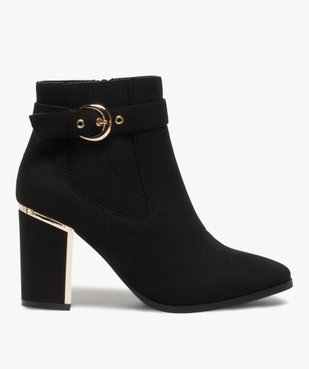 Bottines femme à talon en suédine avec détails métallisés vue2 - VALENTINA BALDA - GEMO